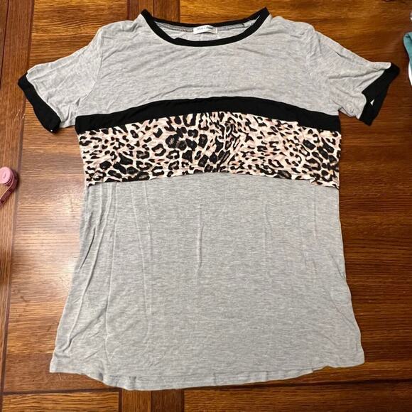 Bearsland Women’s Maternity Nursing Top Short Sleeve Patchwork Breastfeeding Tee - Picture 11 of 13